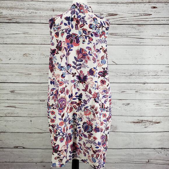 I.B. Diffusion Floral Paisley Cotton Sleeveless Side Pockets Dress Size 2X - Picture 13 of 15